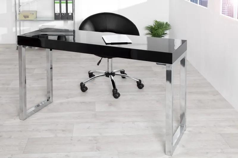 IIG -  Moderný písací stôl BLACK DESK 120x40 cm vysoký lesk, čierny