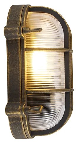 Nástenná a stropná lampa zlatá/mosadzná oválna IP44 - Noutica