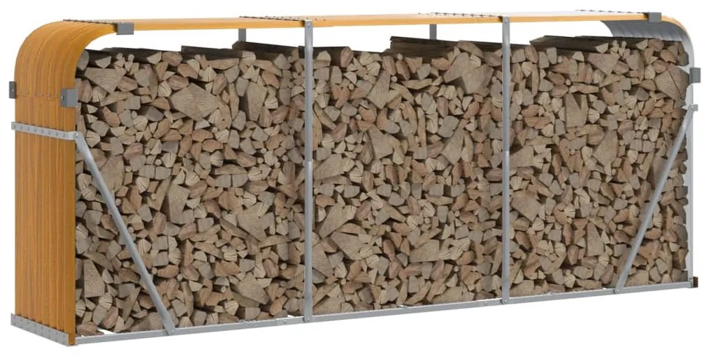 Držiak na polená bledohnedý 234x45x100 cm pozinkovaná oceľ