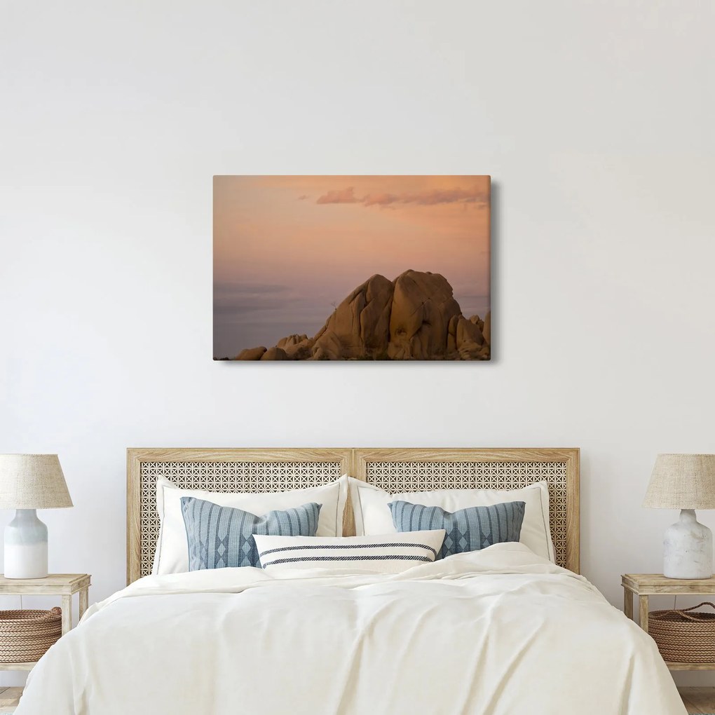 Obraz západu slnka v skalách (90x60 cm)