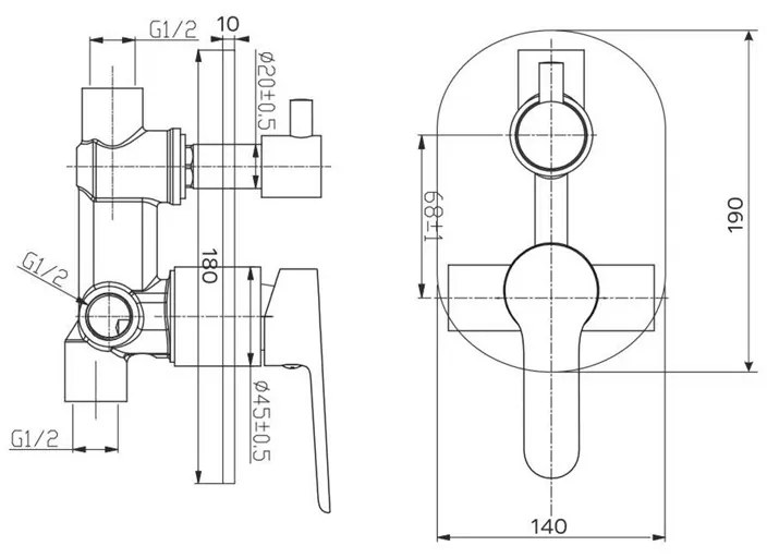 Mereo, Sprchový set Zuna s dvojcestnou podomietkovú batérií, MER-CB650SZ1