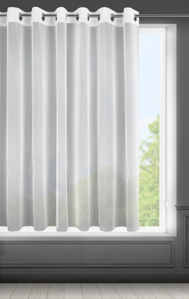 ZÁCLONA NA KRÚŽKOCH ESEL 350X150 CM BIELA