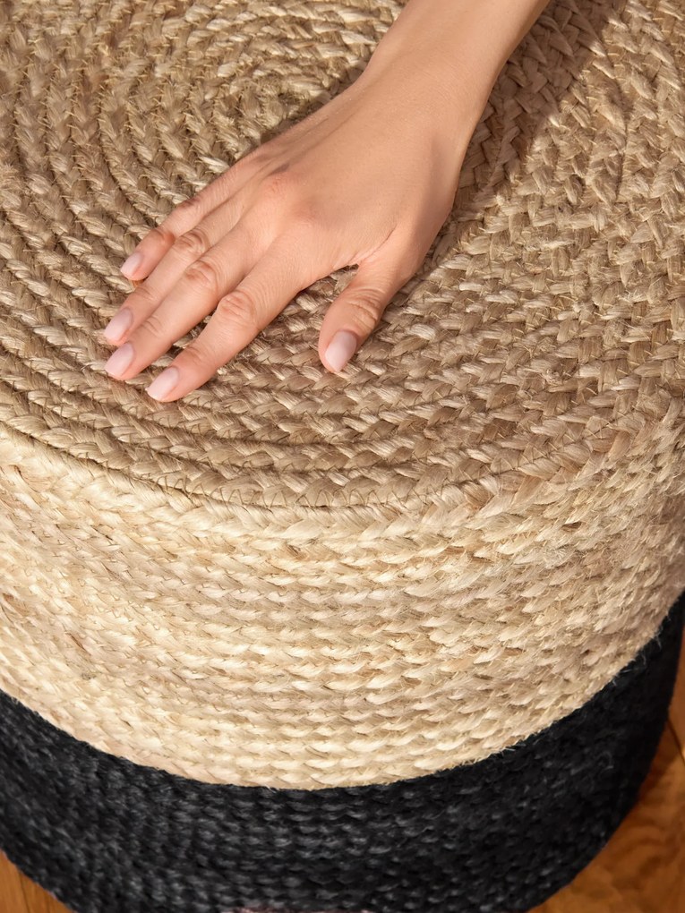 Sedací vak JUTTA POUF 106237 Beige/Black - 40x40 cm Hanse Home