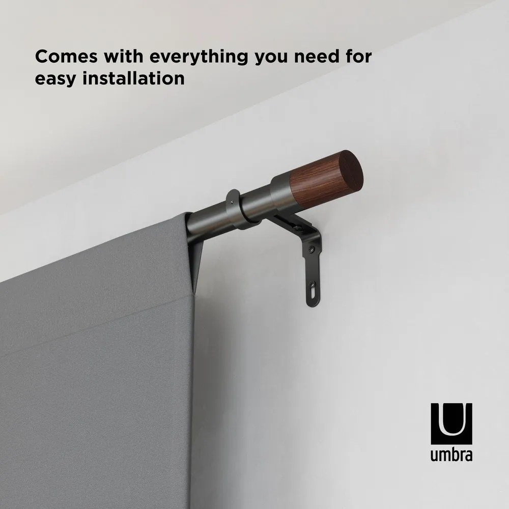 Oceľová roztiahnuteľná garniža 91 - 183 cm Blok - Umbra