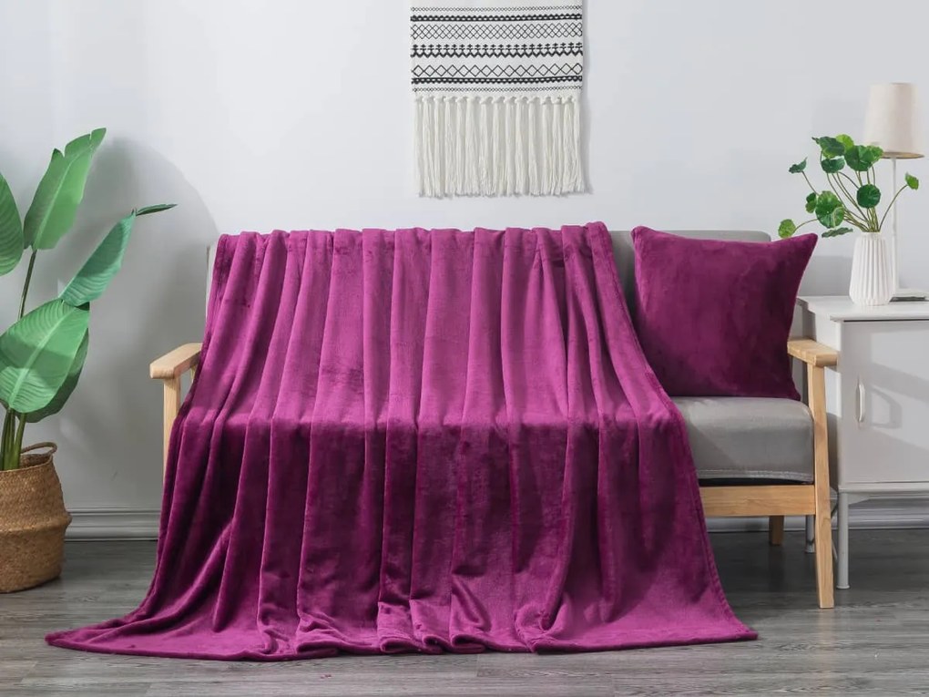 XPOSE® Mikroplyšová deka Exclusive - čučoriedková 200x230 cm