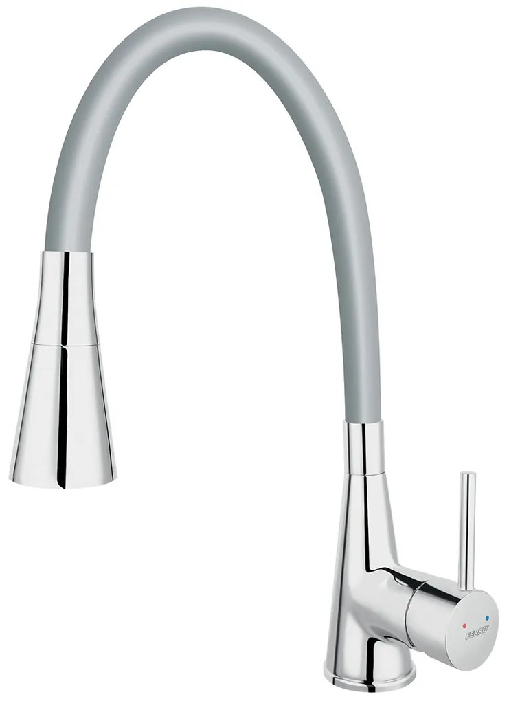 Novaservis Ferro Zumba II - Drezová stojanková batéria s elastickým ramenom, šedá-chrómová, 70720-0S