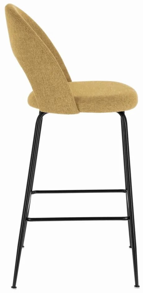 Barové stoličky v horčicovej farbe v súprave 4 ks (výška sedadla 63 cm) Mahalia – Kave Home