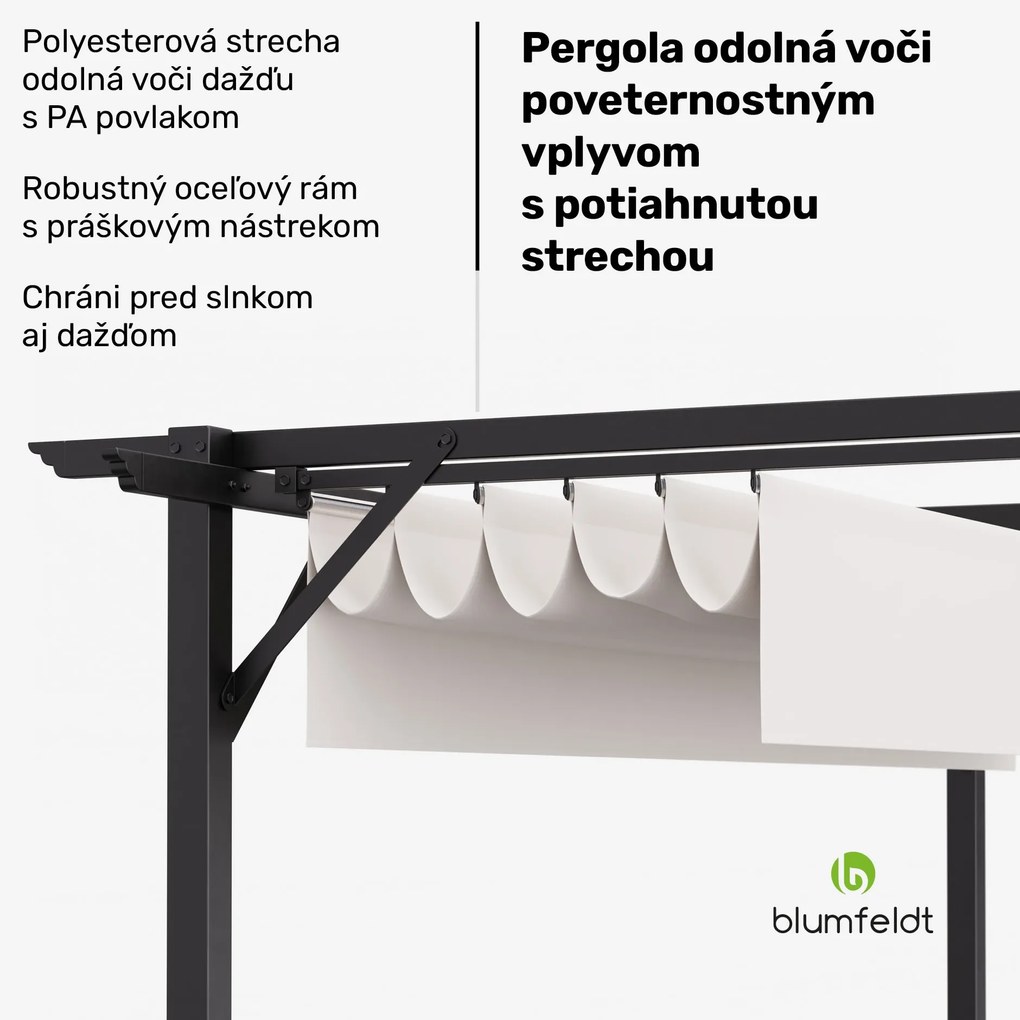 Blumfeldt Pantheon Robust, pergola, 3 x 3 m, práškovo lakovaná oceľ, odolná voči poveternostným vplyvom
