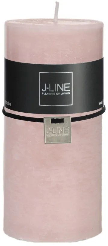 Ružová nevonná sviečka valec L -O - 7 * 15 cm72H