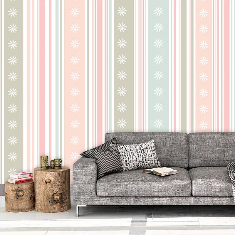Sablio Tapeta Pruhy a bodky - 336x220 cm