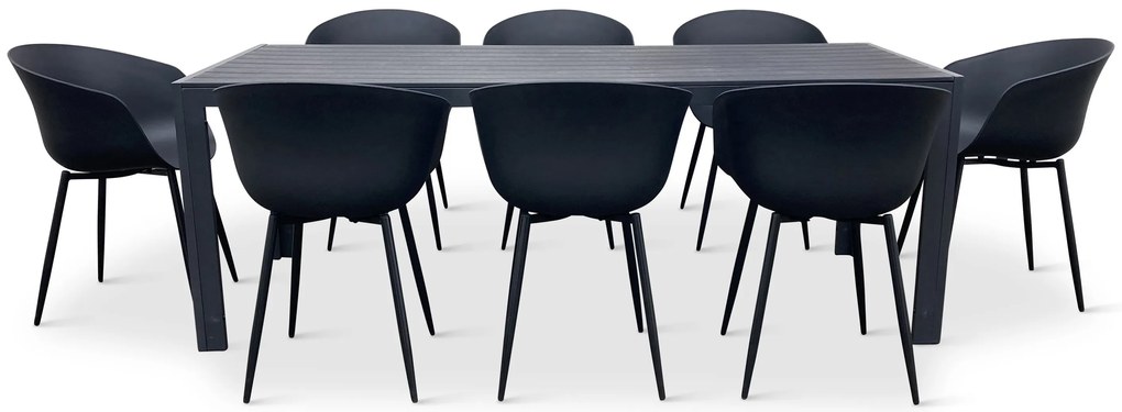 Noela Záhradný jedálenský set Viking XL 190cm + 8x stolička Rikke