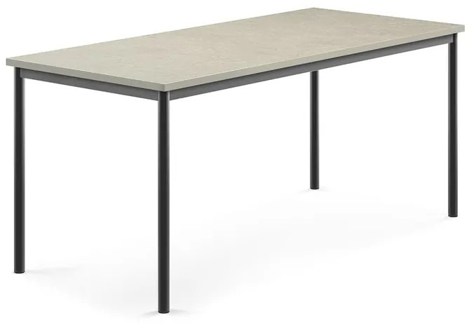 Stôl SONITUS, 1800x800x760 mm, linoleum - svetlošedá, antracit