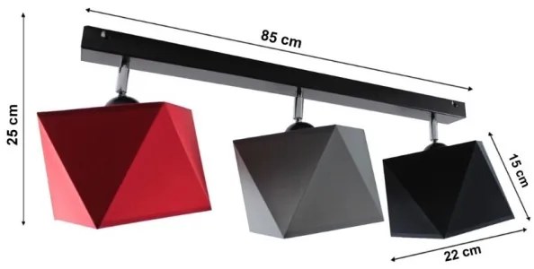 Prisadený luster DIAMENT 3xE27/60W/230V