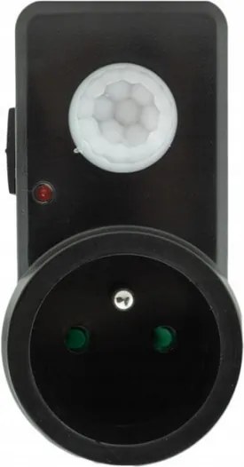 ECOLIGHT LED pohybový a súmrakový senzor do zásuvky - čierny