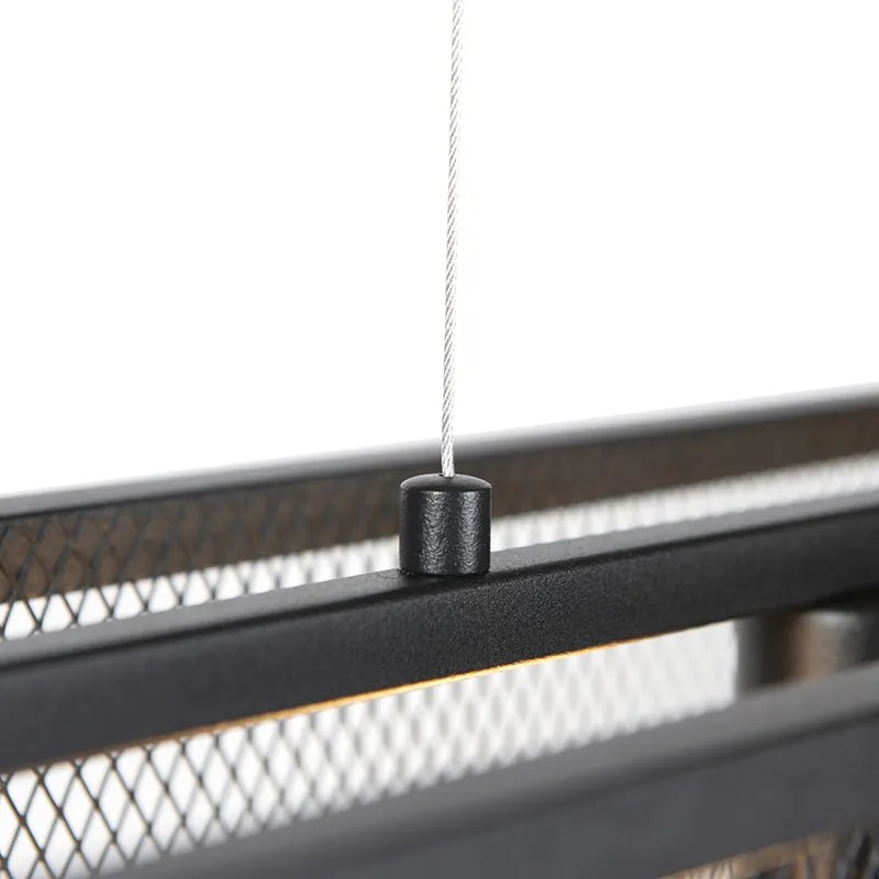 Inteligentná priemyselná závesná lampa čierna vrátane 4 WiFi A60 - Cage Wire