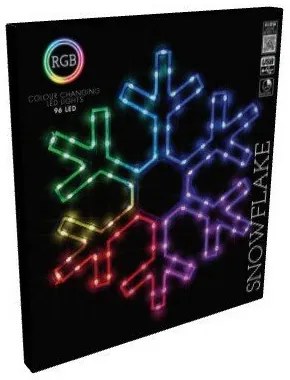 RGB Vianočná LED dekorácia Colouring snowflake 90 LED, 50 x 43 cm