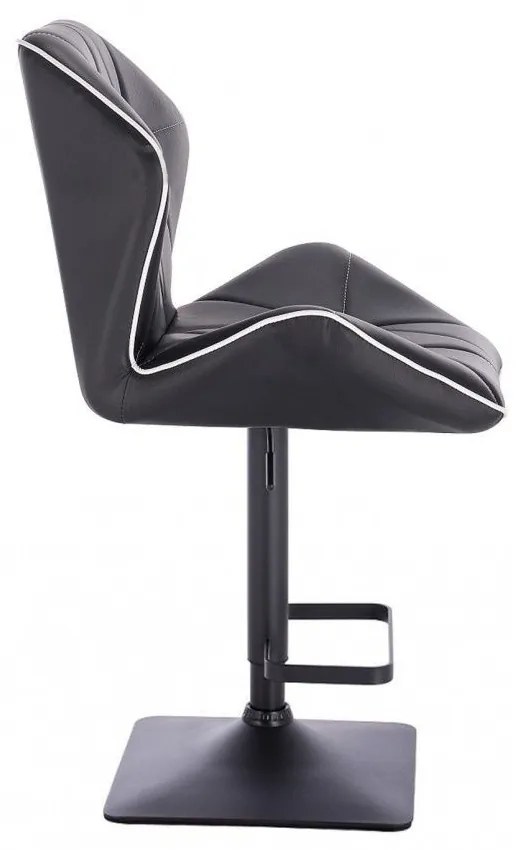 LuxuryForm DESIGN Barová stolička MILANO MAX na čiernej hranatej podstave - čierna