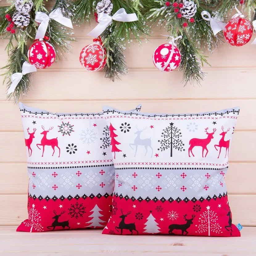 Obliečka na vankúšik Winter RED Veľkosť: 50x50 cm