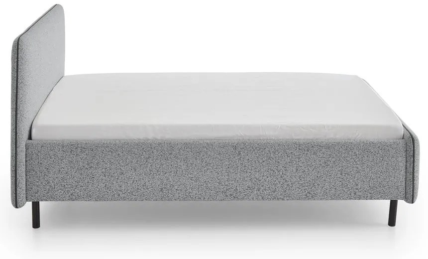 Svetlosivá čalúnená dvojlôžková posteľ s úložným priestorom s roštom 160x200 cm Primo – Meise Möbel