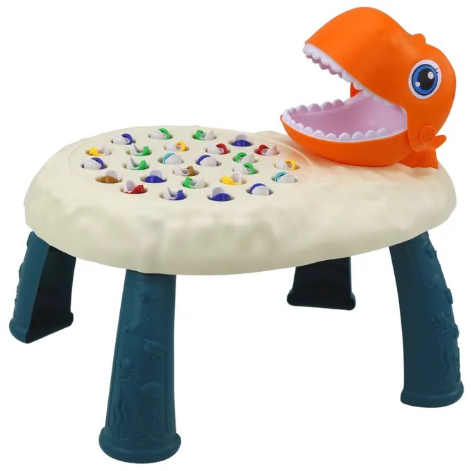 LEAN TOYS Rybolov stôl- arkádová hra Oranžový dinosaurus