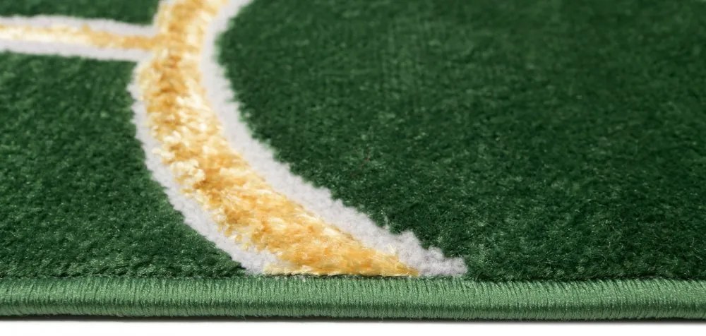 Moderný zelený koberec s jedinečným zlatým vzorom Šírka: 140 cm | Dĺžka: 200 cm