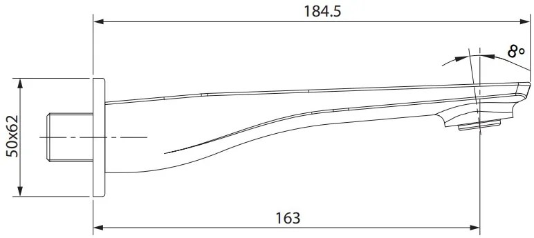 Cersanit Larga, podomietková vaňová výlevka 185mm, čierna matná, S951-707
