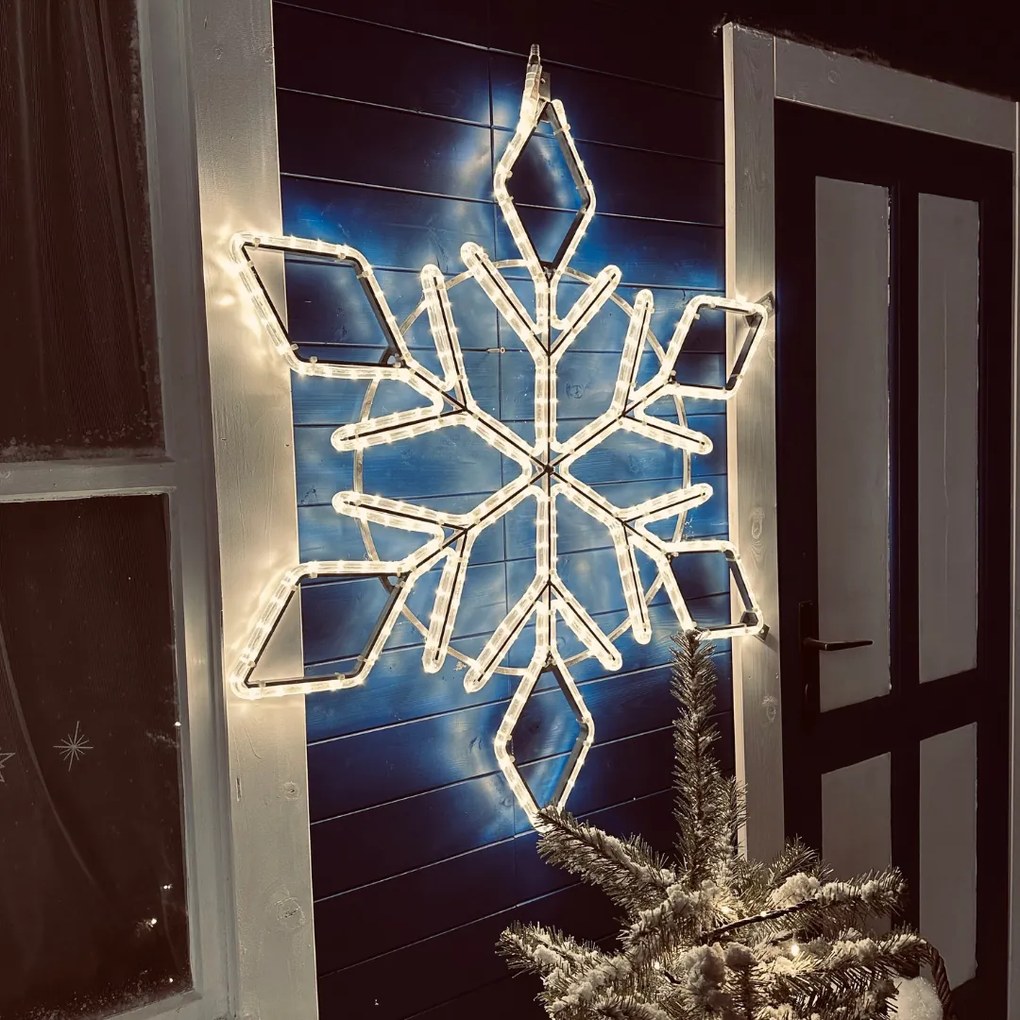 DECOLED LED světelná vločka I, závěsná, pr. 100 cm, teple bílá