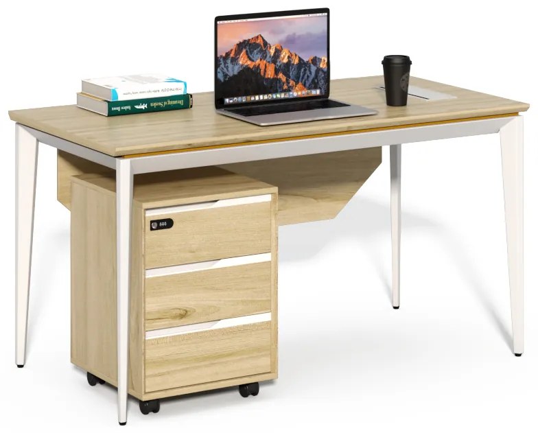 Kancelársky stôl s kontajnerom Houseland Profit Home 02 dub/biely