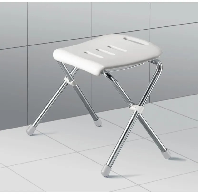 Spirella Skladacie sedátko do sprchy SITZ, biela, 47 cm