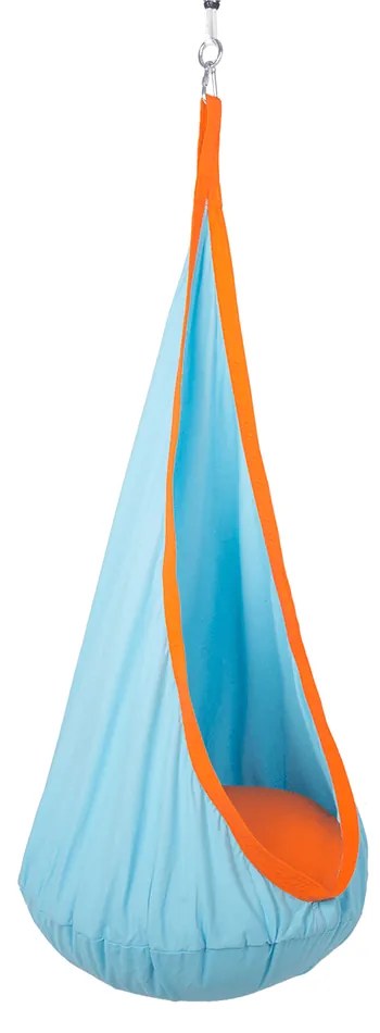 Závesné hojdacie kreslo, modrá/oranžová, SIESTA TYP 1