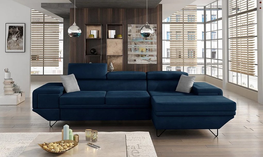 Moderná rohová sedacia súprava Arcadia, Dostupné poťahy: Fresh 34 + Fresh 34 + Senegal 818, Strana: pravá