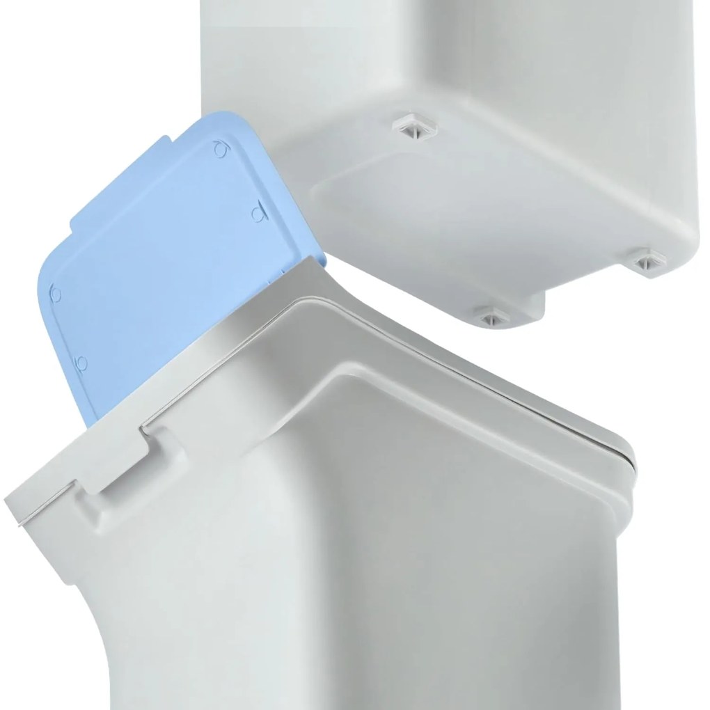 Prosperplast Odpadkové koše / Koše na špinavú bielizeň sada 4x25l, STACKBOX - bielo-sivá