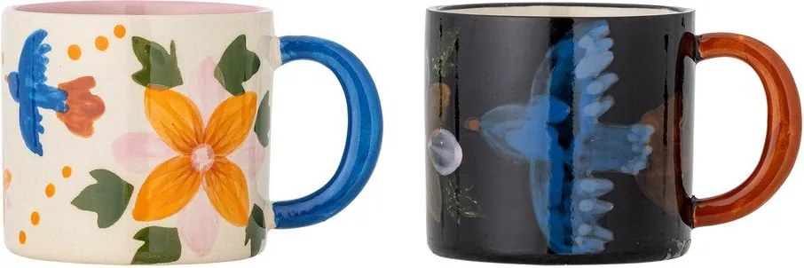 Čierne/béžové keramické hrnčeky v súprave 2 ks 300 ml Maricala – Bloomingville