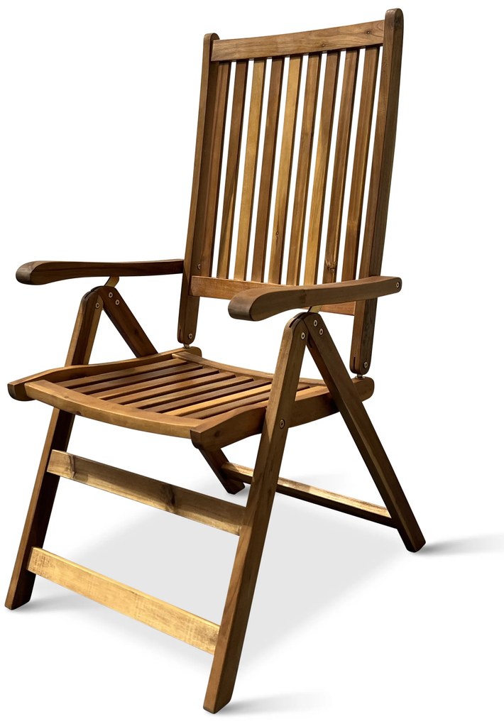 Noela Záhradná drevená polohovacia stolička Kory
