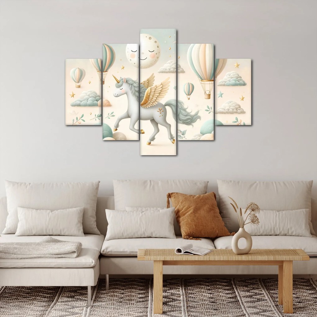 Obraz - Šťastný jednorožec (150x105 cm)