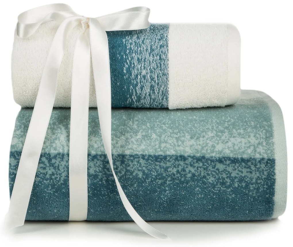 BAVLNENÝ UTERÁK SADA 50X90 CM, 70X140 CM MODRÁ