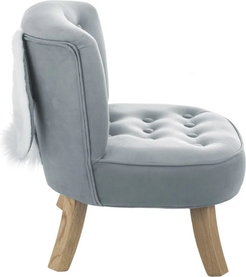 Detské kreslo ušiak - šedá 25 cm Biela