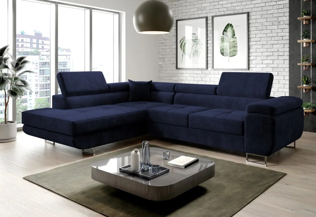 Rohová sedacia súprava SELVA, 275x90x202, sawana 14/soft 17, pravá