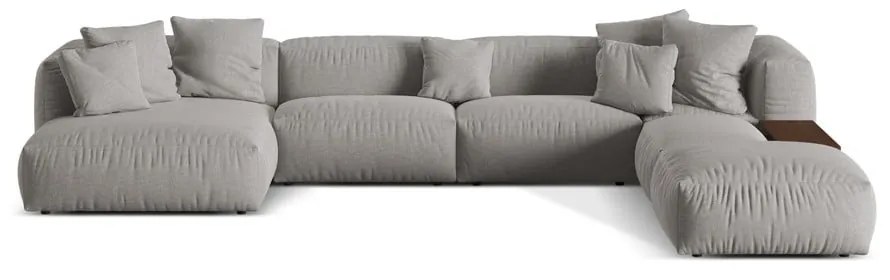 Svetlosivá modulárna rohová pohovka (pravý roh/do tvaru "U") Martina – Micadoni Home