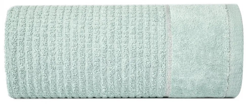Bavlnená osuška GLORY v mentolovej farbe s velúrovým okrajom prešitá lesklou niťou Šírka: 50 cm | Dĺžka: 90 cm