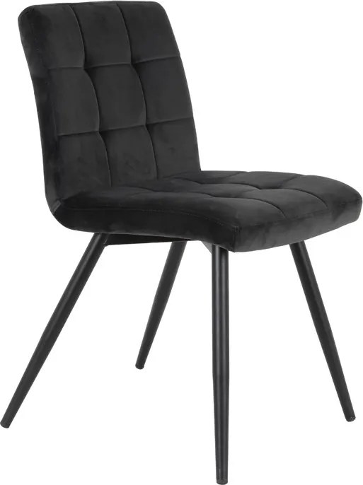Zamatová tmavo šedá jedálenská stolička OLIVE - 44*82*50 cm