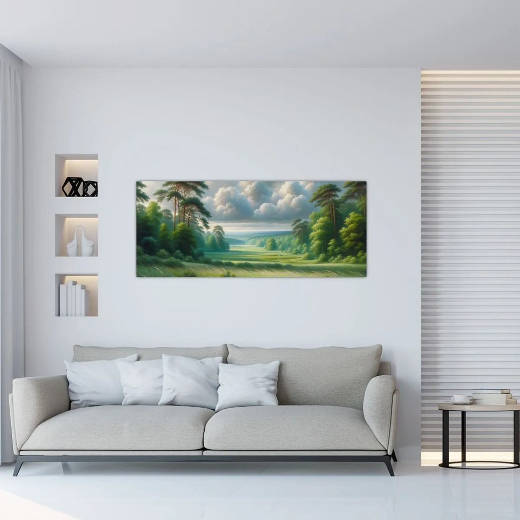 Obraz - Zelená krajina (120x50 cm)