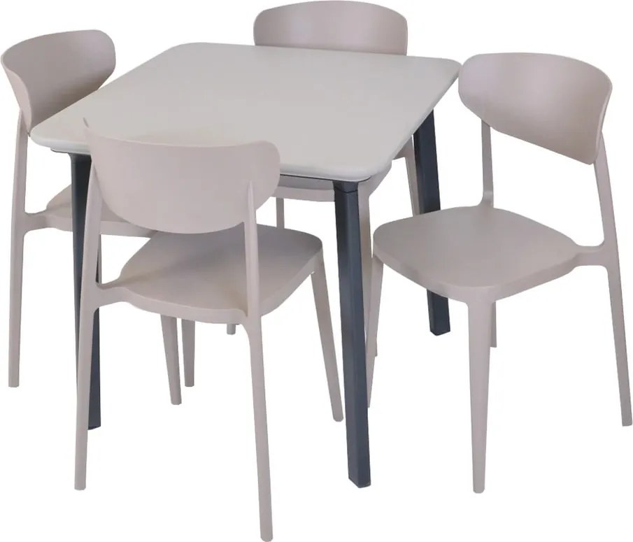 Svetlohnedá plastová záhradná stolička Mare – Rojaplast