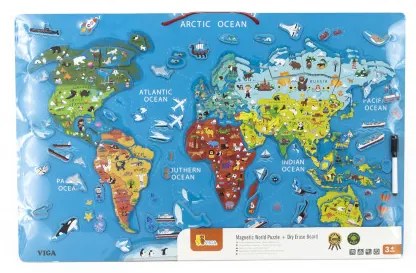 Magnetická tabuľa 2v1 Viga 44508 mapa sveta