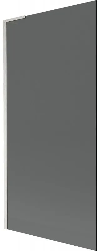 Mexen Next L, 1-krídlová vaňová zástena 90 x 150 cm, 6mm šedé sklo, 6mm číre sklo, profil brúsená oceľ, 895-090-000-03-40-97