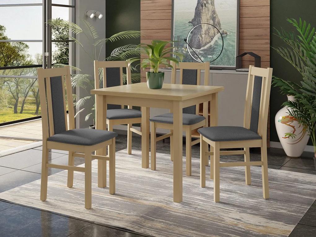 Stôl so 4 stoličkami - AL27, Morenie: Orech - L, Poťahové látky: Hygge D20
