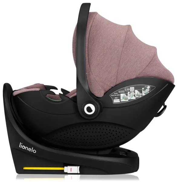 Lionelo - Autosedačka s otočnou základňou MOXIE SET i-Size 40-87 cm Ružovo-mauve