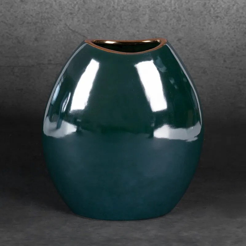 VÁZA AMORA2 18X9X20 CM ZELENÁ