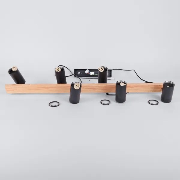 Brilagi - Luster na lanku SELE 6xGU10/30W/230V čierny/dubový dekor