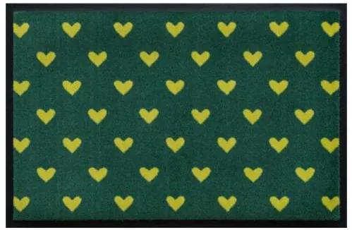 Srdiečkový vzor-premium rohožka - žlté srdiečka (Vyberte veľkosť: 75*50 cm)